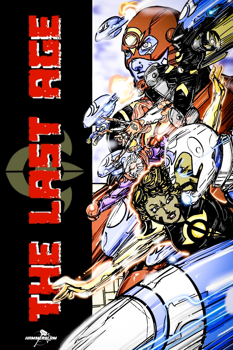 Comic-style illustration of characters with futuristic weapons and gear, with bold red text on the left reading 'THE LAST AGE'.
