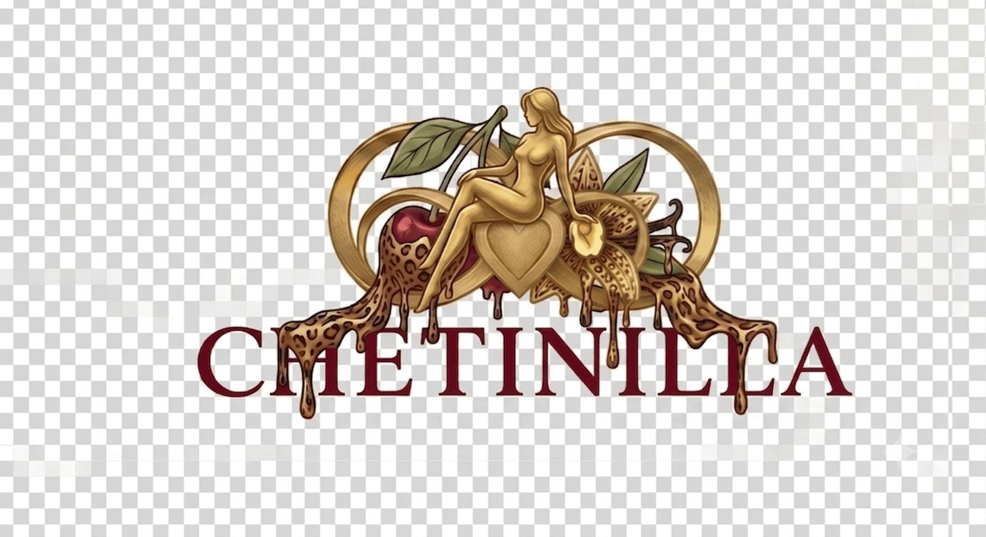 A woman sitting on a dragon, surrounded by decorative elements, with the word 'CHETINILCA' below in red text.