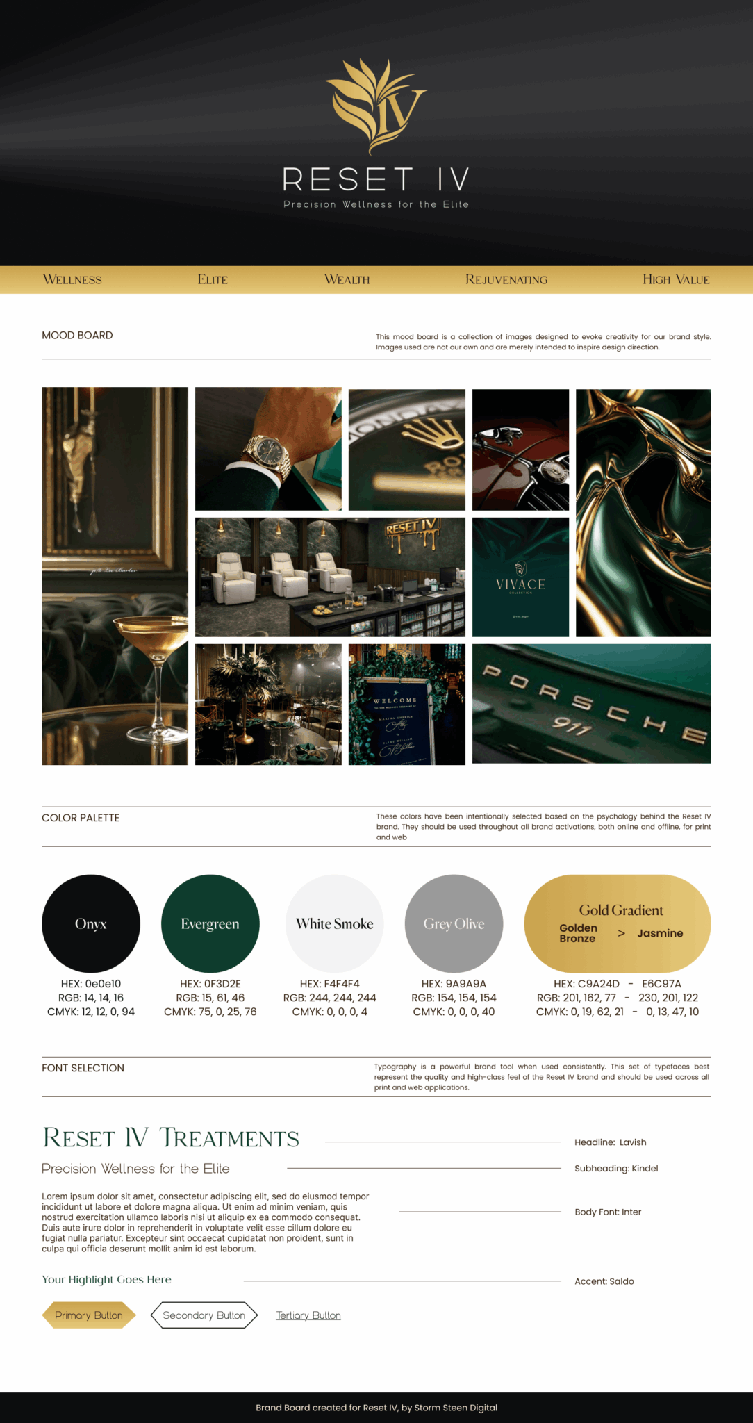 Website homepage with logo, navigation menu, and grid of images showing skincare treatments and products.